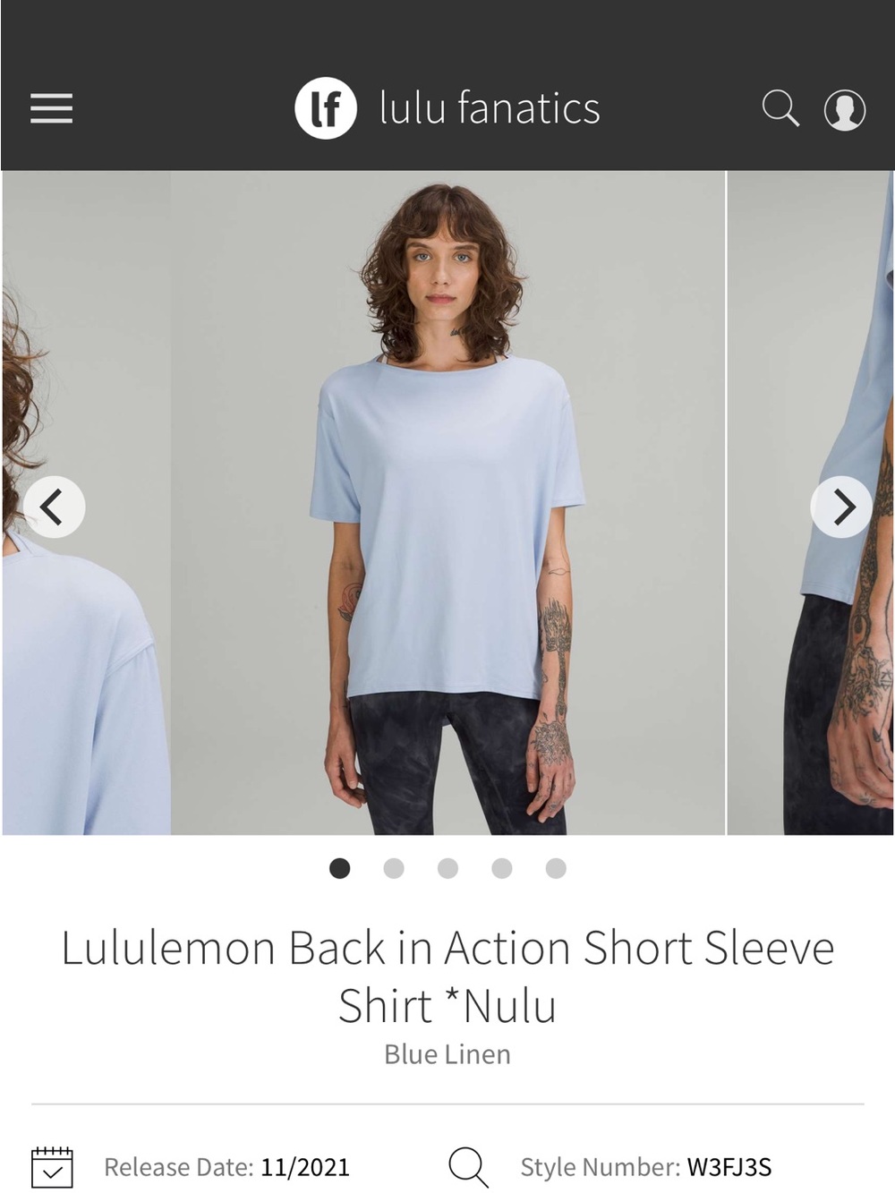 lululemon athletica Back in Action Short Sleeve Top - Light Blue